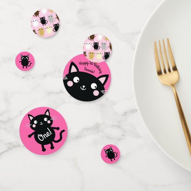 Cat Birthday Party Confetti (Group)