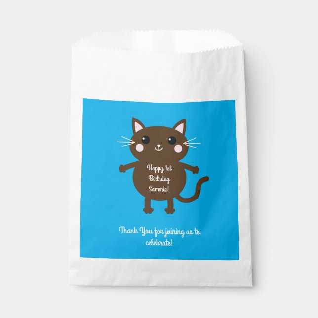 Cat Birthday Party Favour Bags (Front)