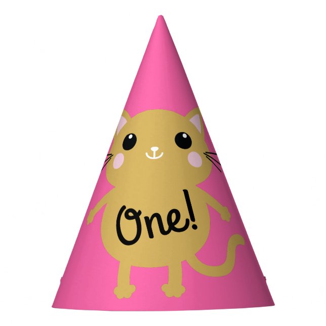 Cat Birthday Party Hat (Front)
