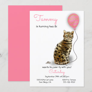 Cat Birthday Party Invitation