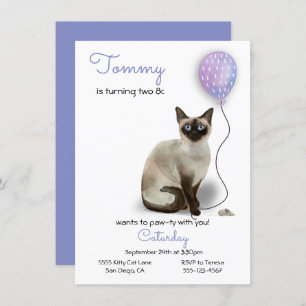 Cat Birthday Party Invitation