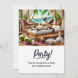 Cat Birthday Party Invitation card