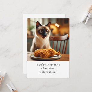 Cat Birthday Party Invitation card
