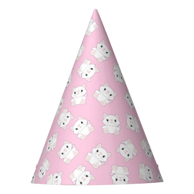 Cat Birthday Party Kitty Pink Hat (Front)