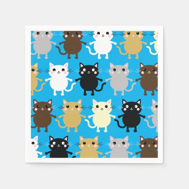 Cat Birthday Party Napkin (Front)