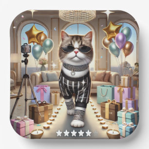 Cat Birthday Party  Paper Plate