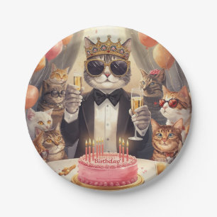 Cat Birthday Party Paper Plate