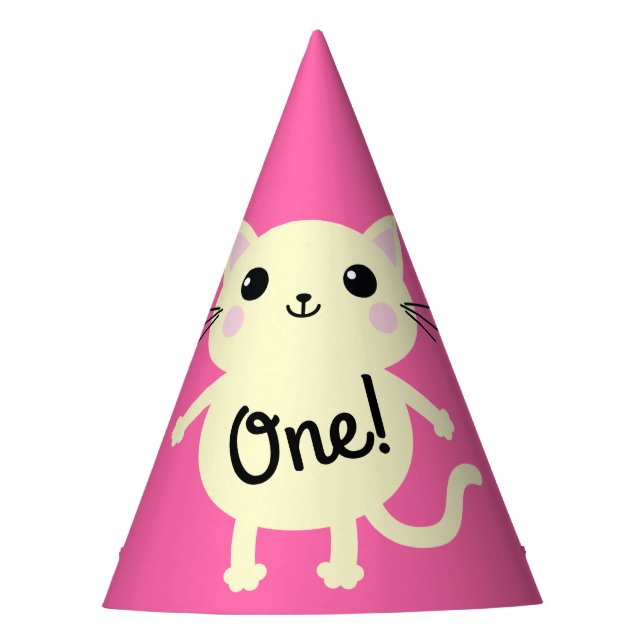 Cat Birthday Party Party Hat (Front)