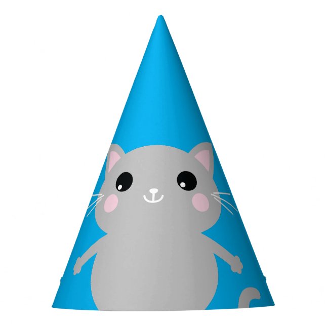 Cat Birthday Party Party Hat (Front)
