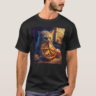 Cat Biting Apple Pie T-Shirt