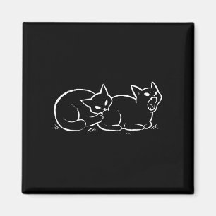 Cat biting cat butt funny cat meme humour magnet