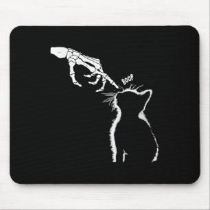 Cat Black Lover Skeleton Hand Boop Funny Halloween Mouse Mat
