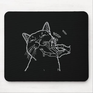 Cat Black Lover Skeleton Hand Boop Funny Halloween Mouse Mat