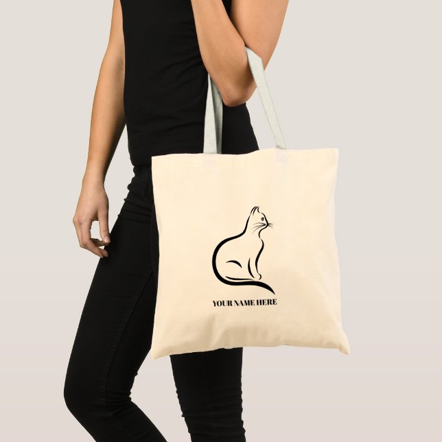 Cat Black Tote Bag (Front (Product))