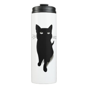 Cat Blackcat Black Cat Vector Feline Pet Thermal Tumbler