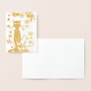 Cat Blank Inside Foil Note Card