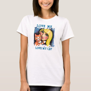 Cat & Blonde Lady T-Shirt