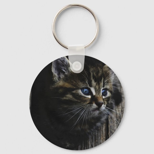 Cat blue eyes key ring (Front)