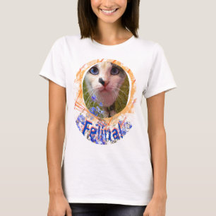 Cat Blue Eyes Love Forget-me-not Feline T-Shirt