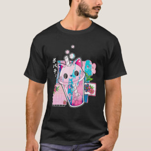 Cat Boba Anime Bubble Tea Neko Girls Kawaii Girls  T-Shirt