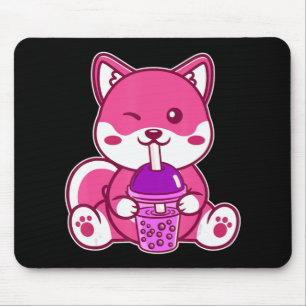 Cat Boba Cute Bubble Tea Anime Neko Kawaii for Gir Mouse Mat