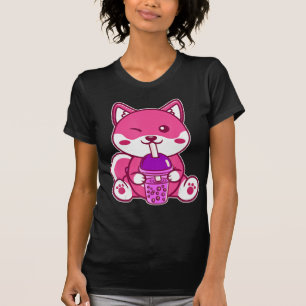 Cat Boba Cute Bubble Tea Anime Neko Kawaii for Gir T-Shirt