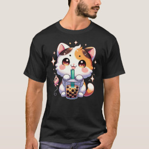 Cat Boba Japanese Kawaii Anime Kitty Bubble Tea Ne T-Shirt