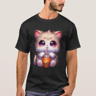 Cat Boba Japanese Kawaii Anime Kitty Bubble Tea Ne T-Shirt