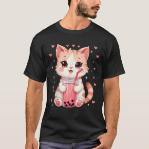 Cat Boba Tea Bubble Tea Anime Girls Women Kawaii N T-Shirt