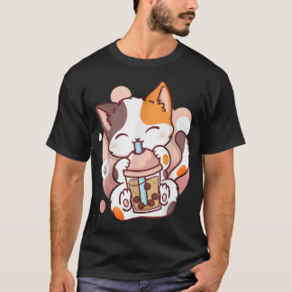 Cat Boba Tea Bubble Tea Anime Kawaii Neko_9 T-Shirt