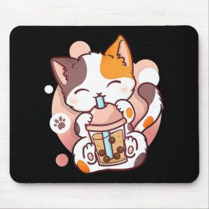 Cat Boba Tea Bubble Tea Anime Kawaii Neko for Girl Mouse Mat