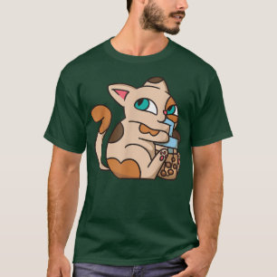 Cat Boba Tea Bubble Tea Anime Kawaii Neko for Girl T-Shirt