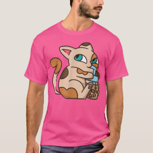 Cat Boba Tea Bubble Tea Anime Kawaii Neko for Girl T-Shirt