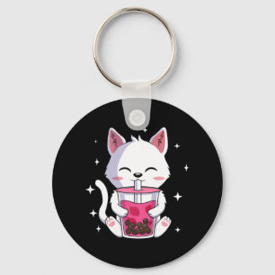 Cat Boba Tea Bubble Tea Anime Kawaii Neko Gift Gir Key Ring