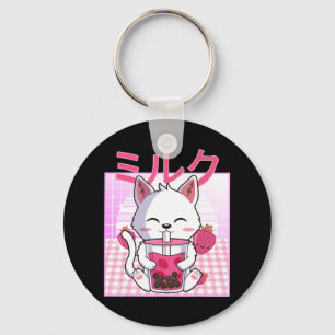 Cat Boba Tea Bubble Tea Anime Kawaii Neko Gift Kid Key Ring