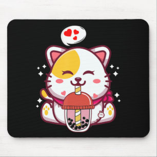 Cat Boba Tea Bubble Tea Anime Kawaii Neko Gifts Gi Mouse Mat