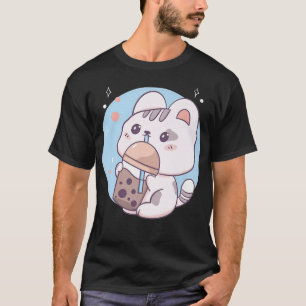 Cat Boba Tea Bubble Tea Anime Kawaii Neko Japanese T-Shirt