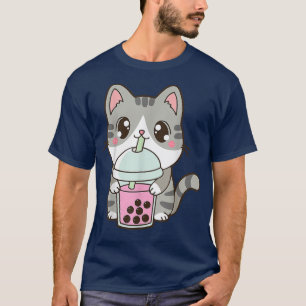 Cat Boba Tea Bubble Tea Anime Kawaii Neko Japanese T-Shirt