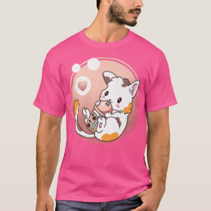 Cat Boba Tea Bubble Tea Anime Kawaii Neko Japanese T-Shirt