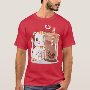 Cat Boba Tea Bubble Tea Anime Kawaii Neko Kids Tee