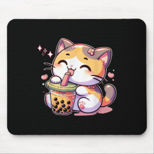 Cat Boba Tea Bubble Tea Anime Kawaii Neko Kids Tee Mouse Mat