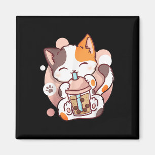 Cat Boba Tea Bubble Tea Anime Kawaii Neko Magnet