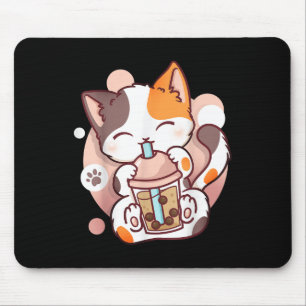 Cat Boba Tea Bubble Tea Anime Kawaii Neko Mouse Mat