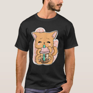 Cat Boba Tea Bubble Tea Anime Kawaii Neko of Cute T-Shirt