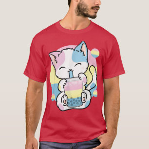 Cat Boba Tea Bubble Tea Anime Kawaii Neko Panseual T-Shirt