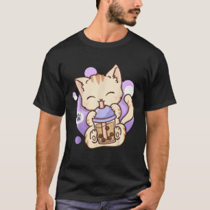 Cat Boba Tea Bubble Tea Anime Kawaii Neko  T-Shirt