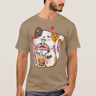 Cat Boba Tea Bubble Tea Anime Kawaii Neko  T-Shirt