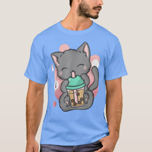 Cat Boba Tea Bubble Tea Anime Kawaii Neko T-Shirt