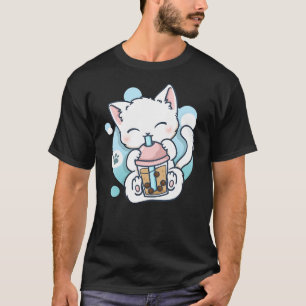Cat Boba Tea Bubble Tea Anime Kawaii Neko T-Shirt