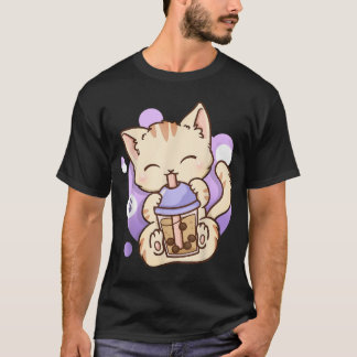 Cat Boba Tea Bubble Tea Anime Kawaii Neko T-Shirt